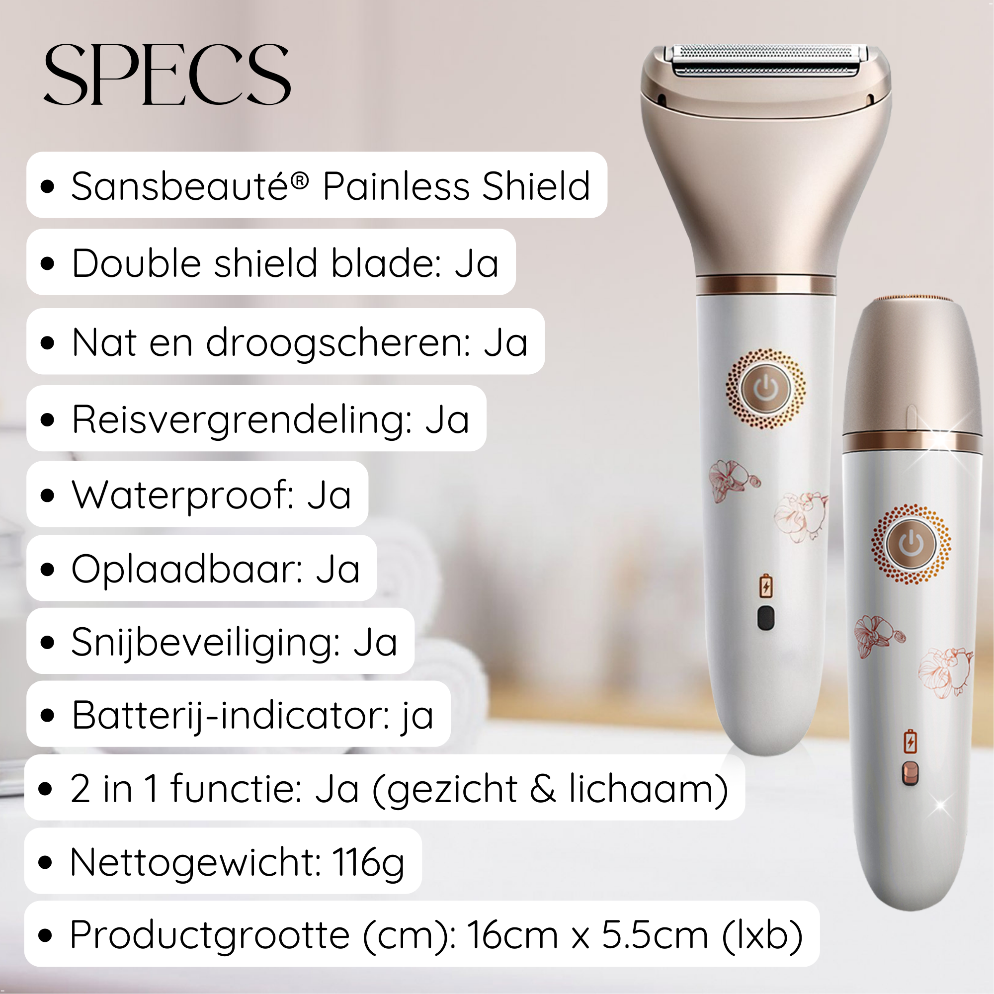 SANSBEAUTÉ® 2 IN 1 LADYSHAVE